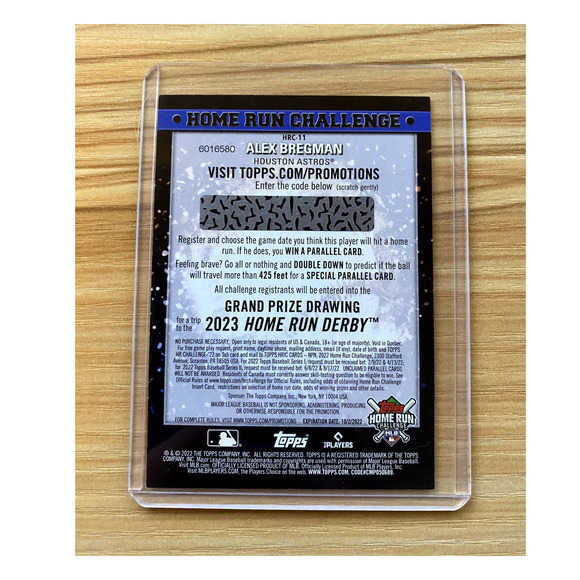 2022 Topps Home Run Challenge Code Cards #HRC11 Alex Bregman - Picture 2 of 2